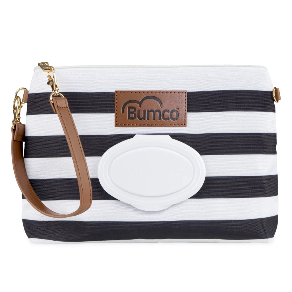 bumco nappy clutch black striped