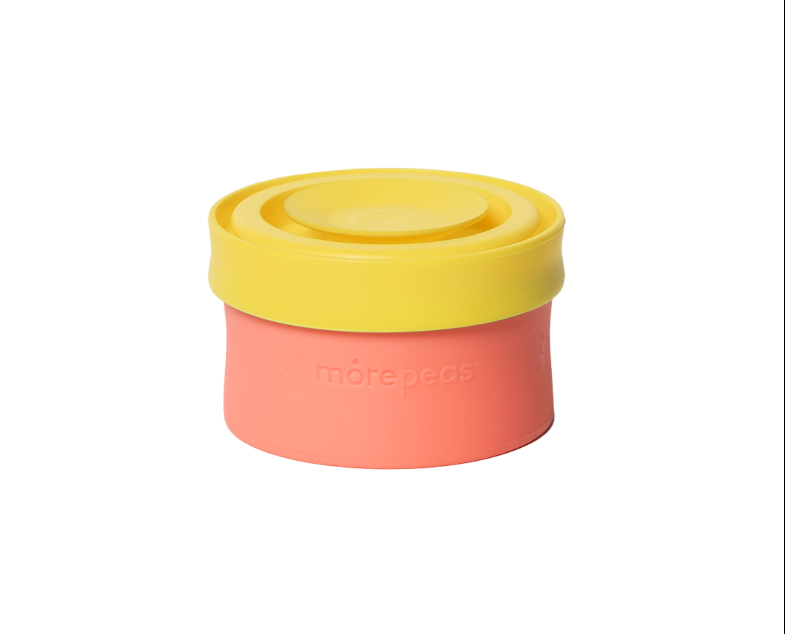 Pink container with yellow lid on a white background