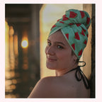 Green and Watermelon design for Microfibre Hair Towel
