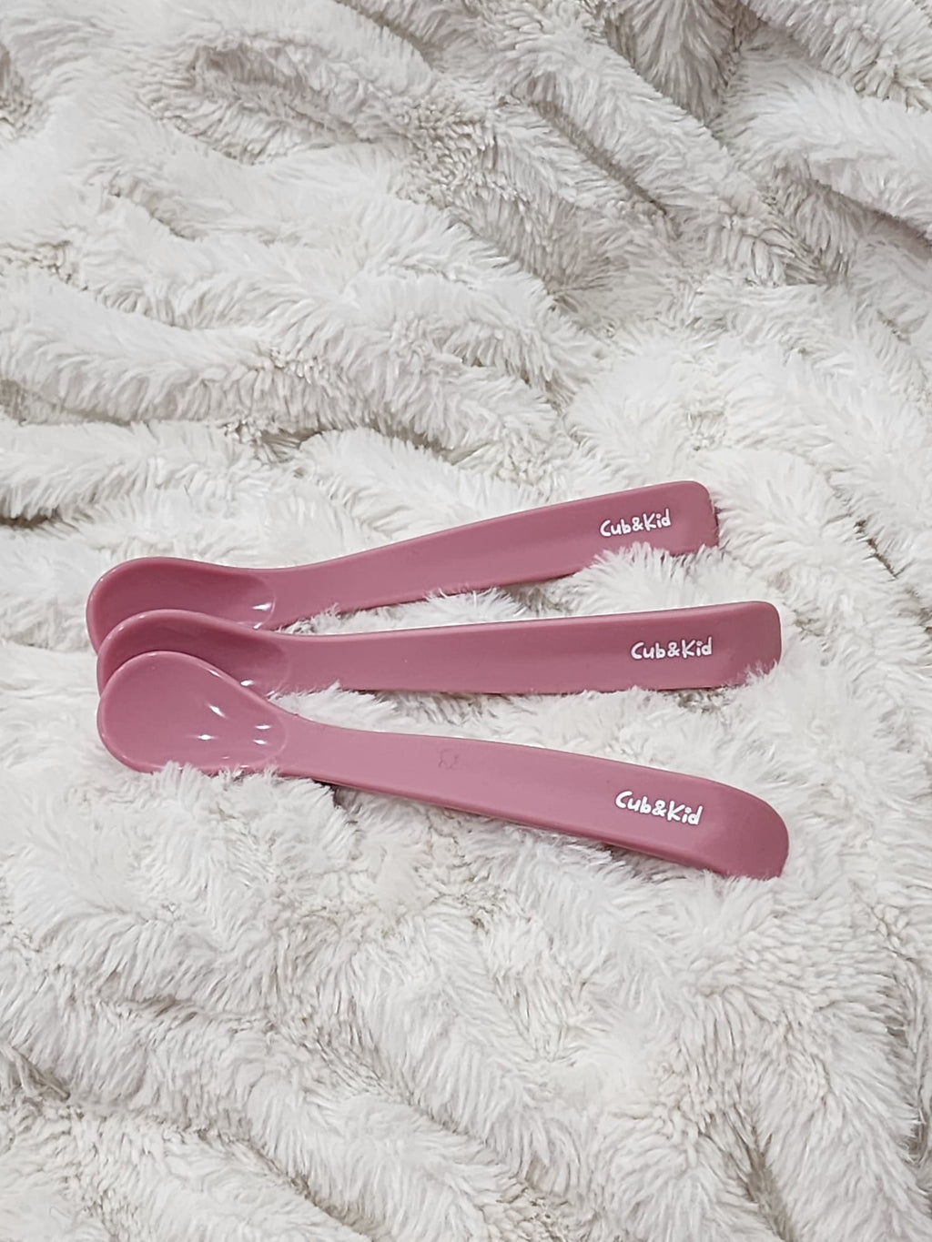 kids silicone spoon set in pink