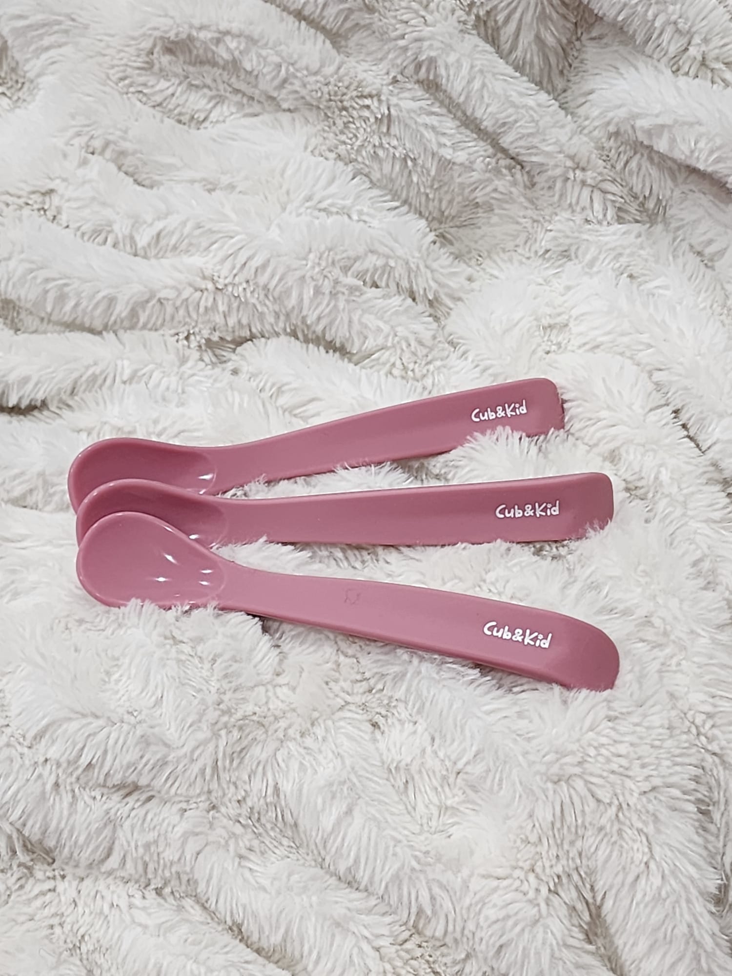 kids silicone spoon set in pink