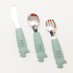 Green Soft Grip Toddler Cutlery Set