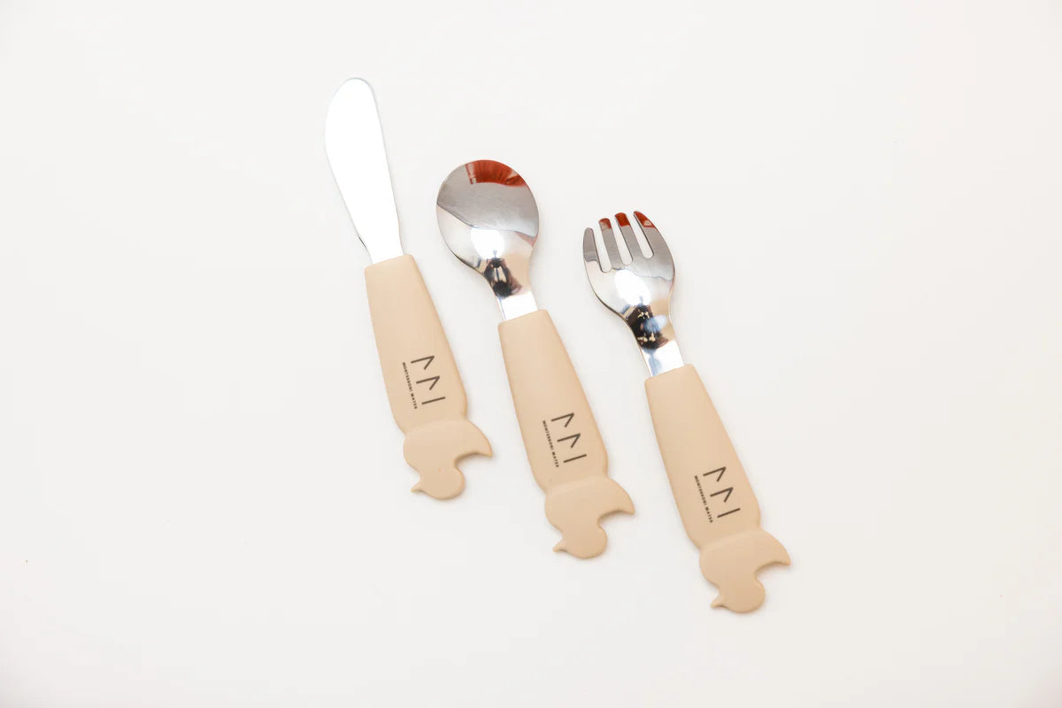 Soft Grip Toddler Cutlery Set - Spoon + Fork + Knife