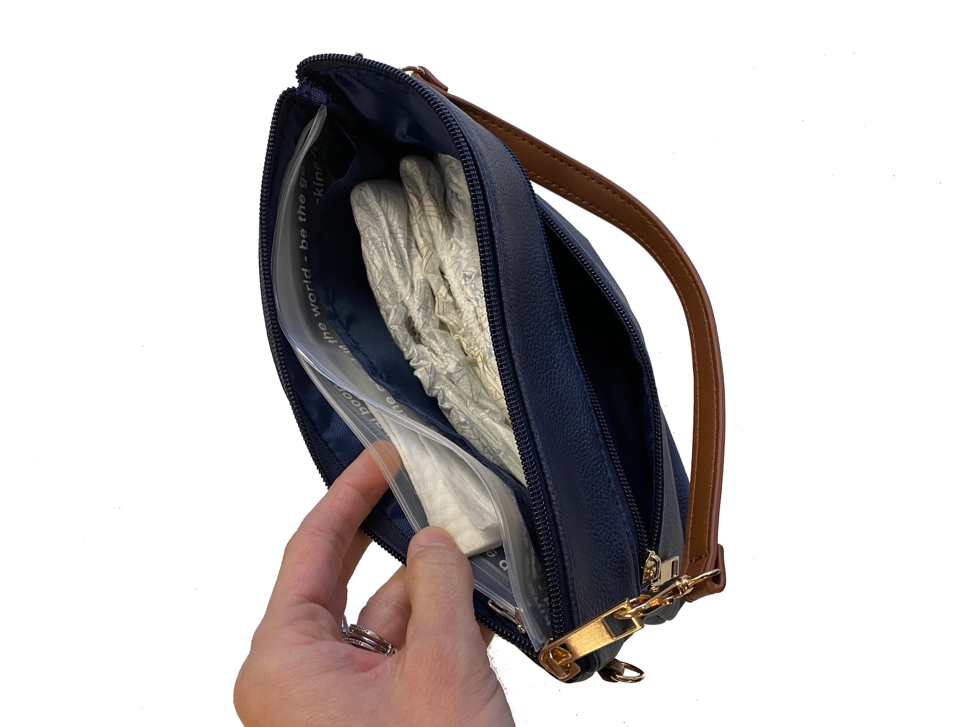 Portable Vegan Leather Nappy Clutch